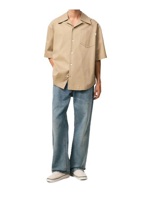 Camicia a maniche corte beige taupe Ami Paris Ami Paris | USH811.CO0214A036 BEIGE TAUPE